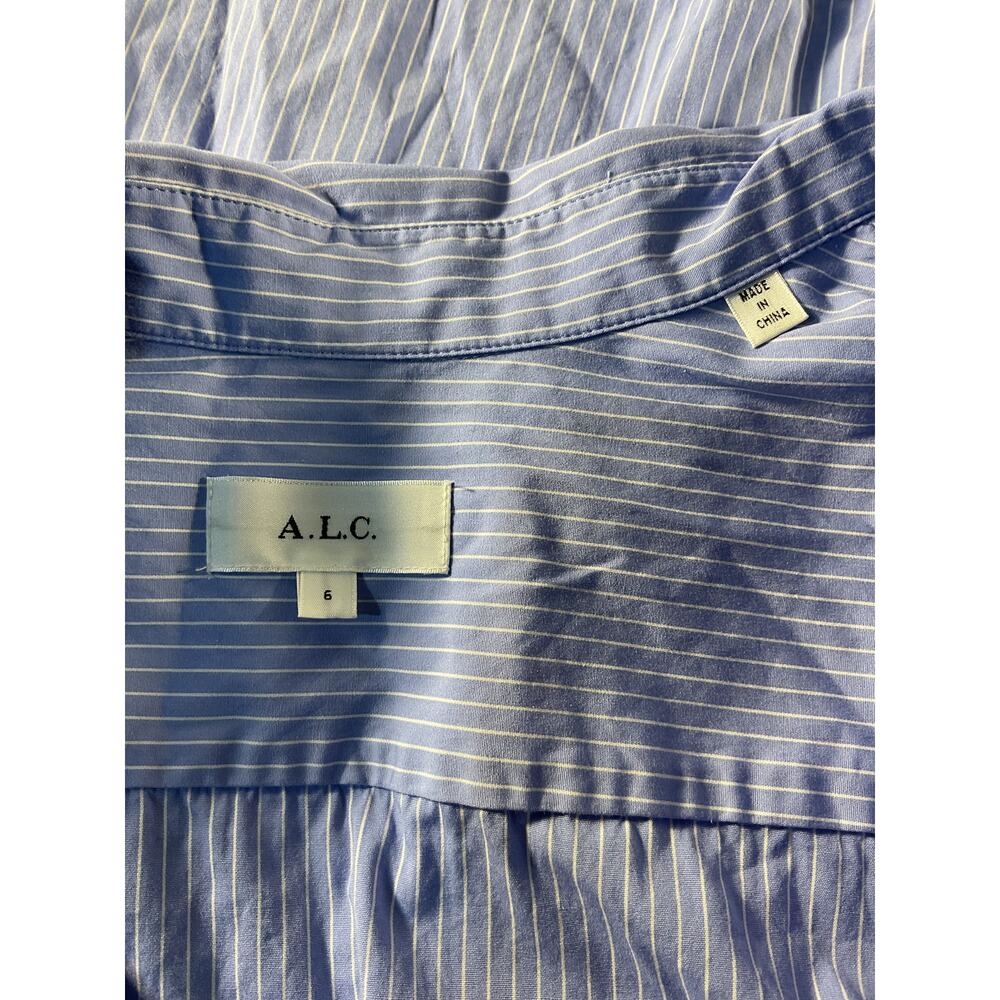 A.L.C. Striped Blue Monica Shirtdress Size 6 - Picture 5 of 6